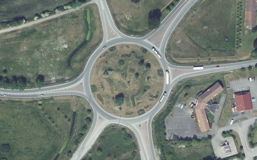 Vue aérienne du Rond-Point de la Maison Blanche