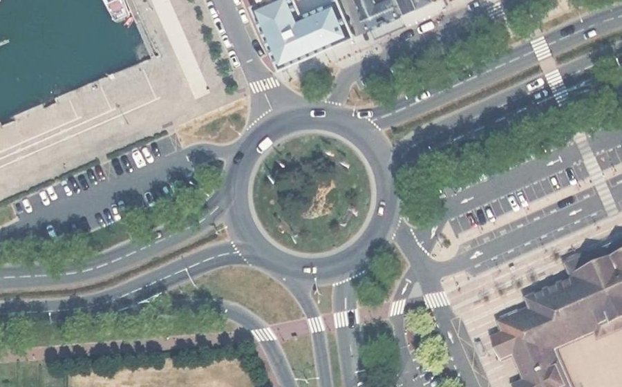 Vue aérienne du Rond-Point des Jumelages
