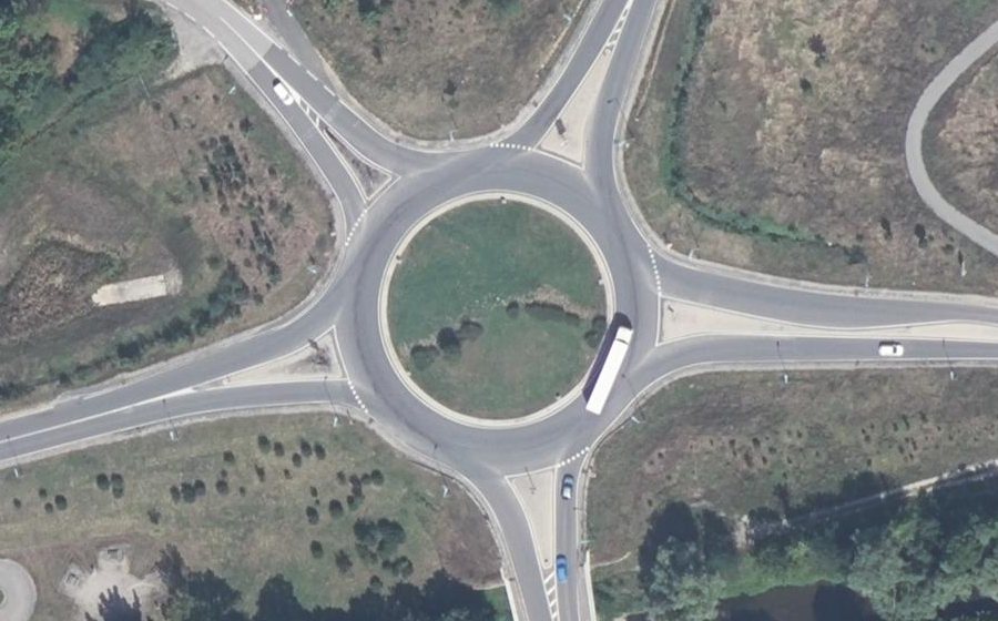 Vue aérienne du Rond-Point du Rocher