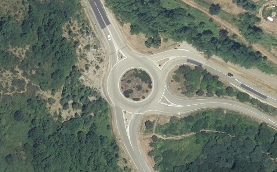 Vue aérienne du Rond-point de la Régordane