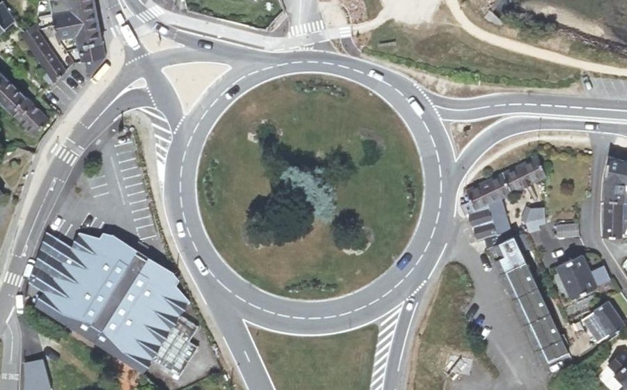 Vue aérienne du Rond-Point de Pont Couennec