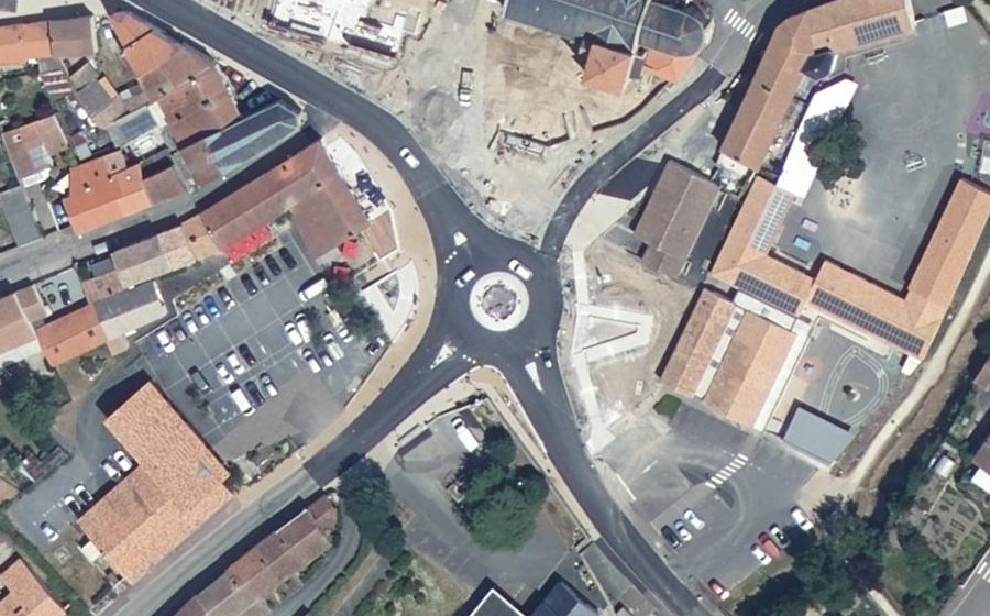 Vue aérienne du Place Commandant de Maupéou