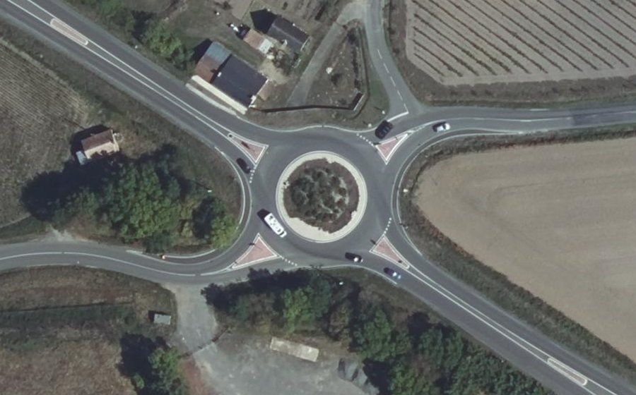Vue aérienne du Rond-point des Quatre-Vents
