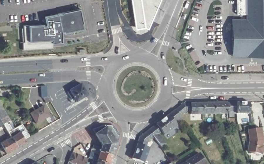 Vue aérienne du Place des Trois Croix