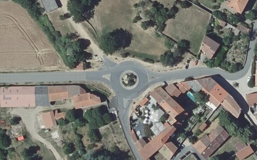 Vue aérienne du Place de l'Hume