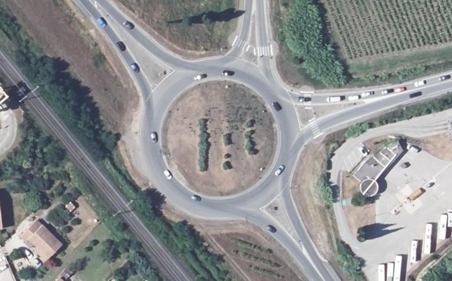 Vue aérienne du Route Nationale 580
