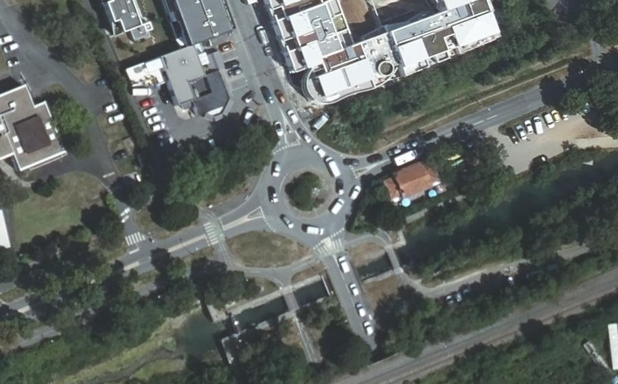 Vue aérienne du Rond-Point Léon Belly