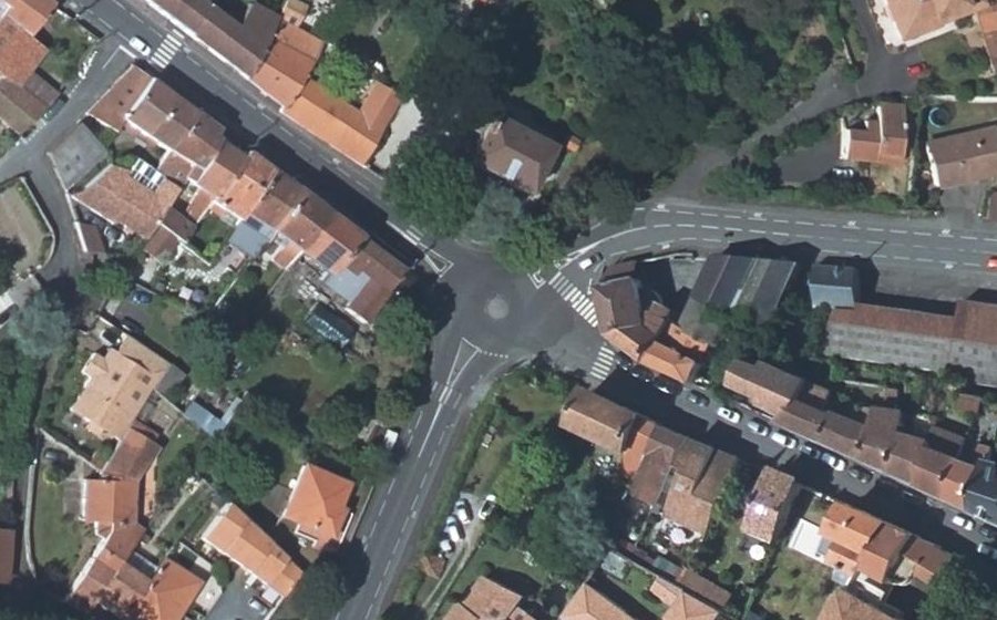 Vue aérienne du Rond-Point du Boeuf Couronné