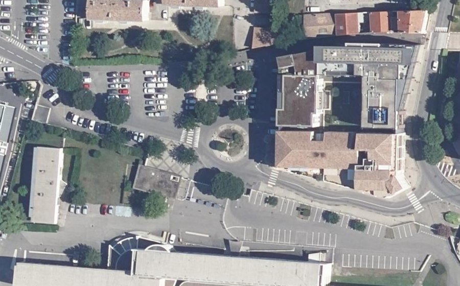 Vue aérienne du Rond-Point des Droits de l'Homme