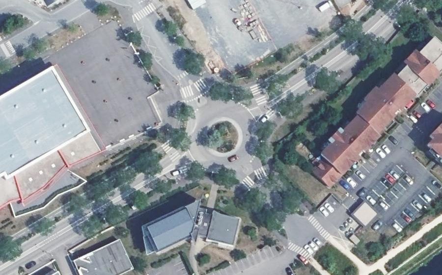 Vue aérienne du Rond-Point Pierre Dac