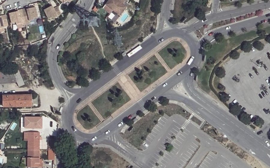 Vue aérienne du Rond-Point Gaïa