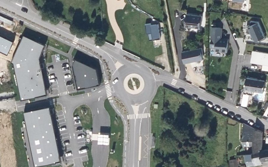 Vue aérienne du Rond-Point du Stade