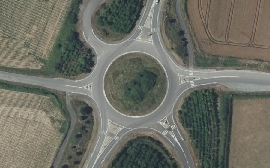 Vue aérienne du Rond-point des Mines