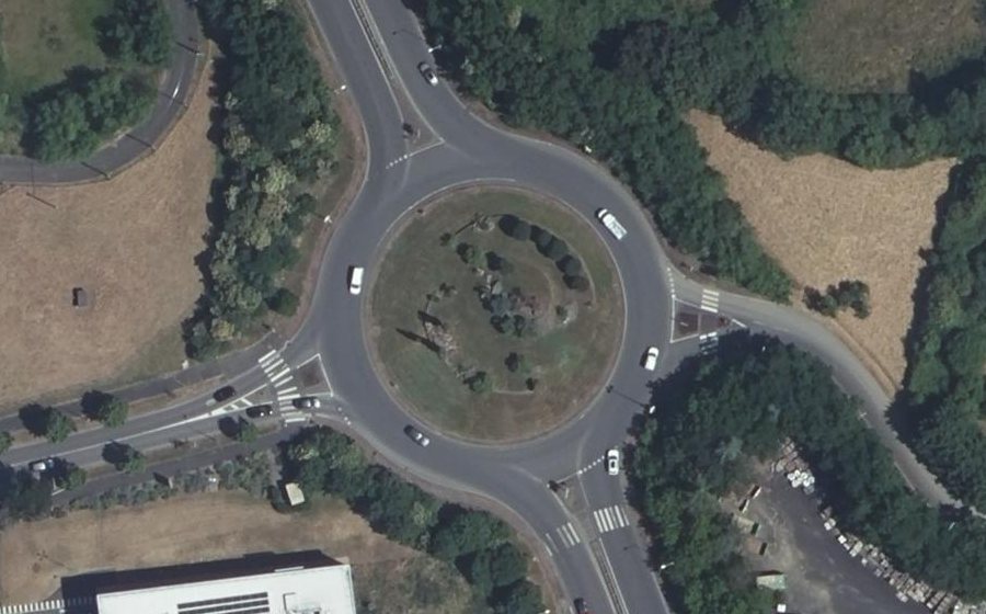 Vue aérienne du Rond-Point Robert Pinget