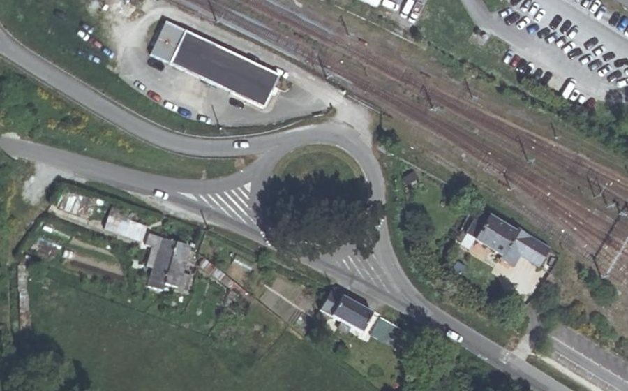 Vue aérienne du Rond-Point de l'As de Cœur