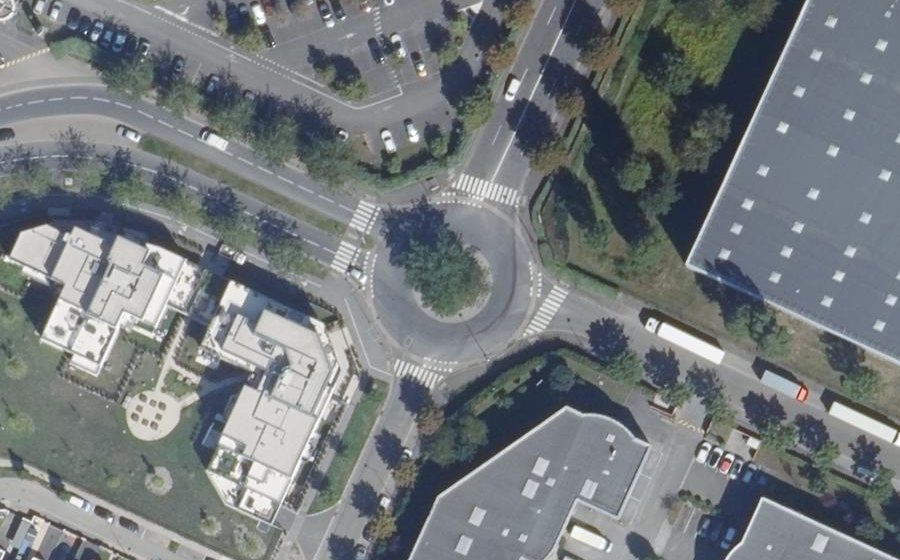 Vue aérienne du Rond-Point d'Estienne d'Orves