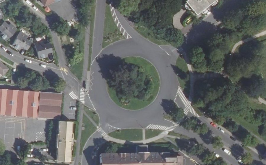 Vue aérienne du Rond-Point Martin Luther King