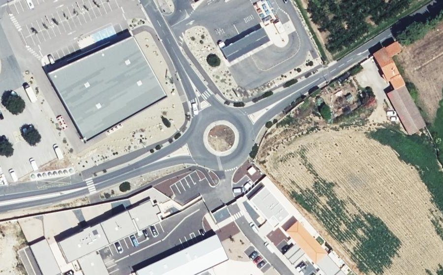 Vue aérienne du Rond-Point du Pla d'Eus