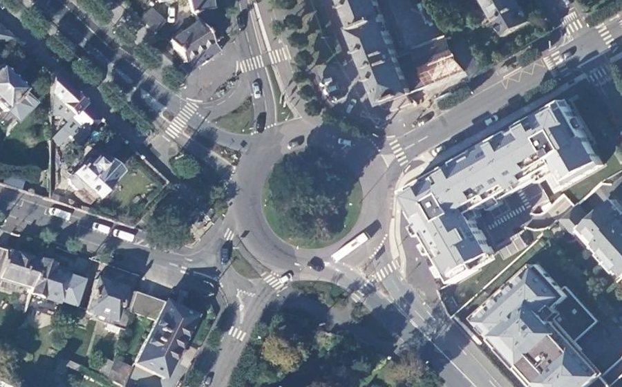 Vue aérienne du Rond-Point du Mouchoir Vert