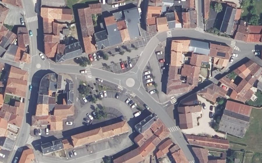 Vue aérienne du Place Jeanne d'Arc