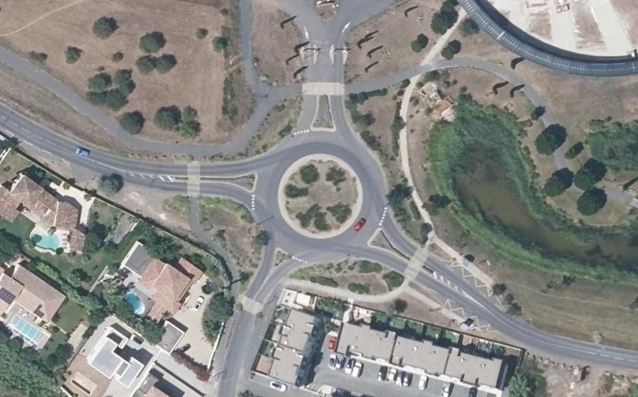 Vue aérienne du Rond-Point de la Cité de l'Eau