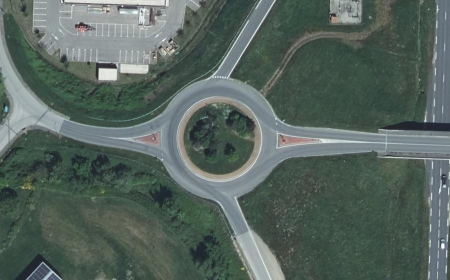 Vue aérienne du Rond-Point Ormes Ouest