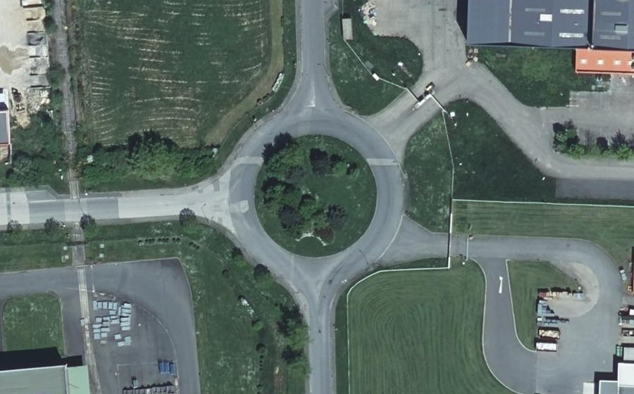Vue aérienne du Rond-Point Adrienne Bolland