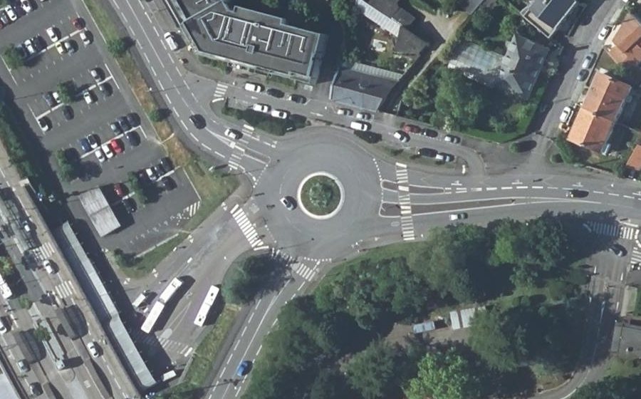 Vue aérienne du Rond-Point de la Gréneraie