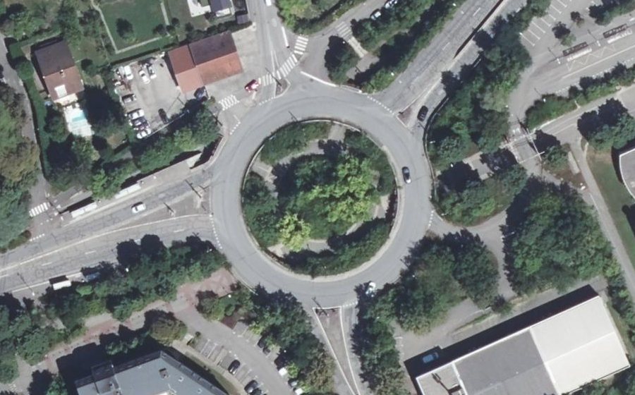 Vue aérienne du Rond-Point du Lycée