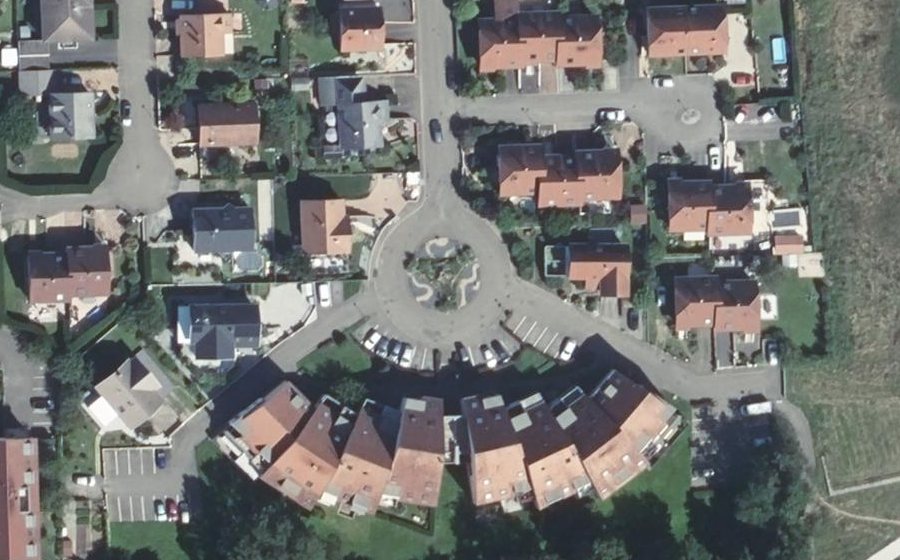 Vue aérienne du Rue des Sources