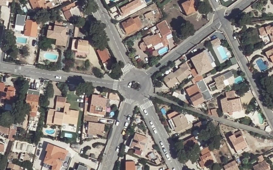 Vue aérienne du Rond-Point de la Patissière