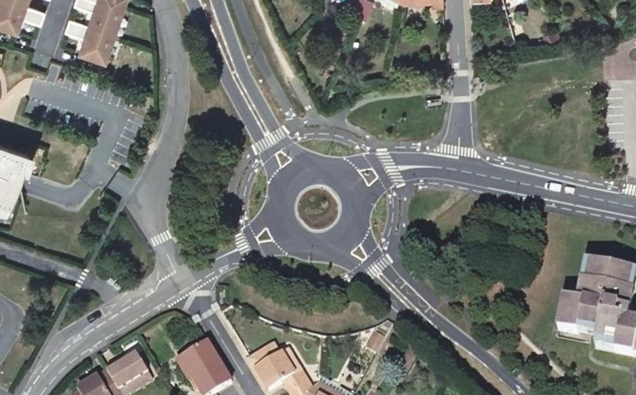 Vue aérienne du Rond-Point Simone Veil