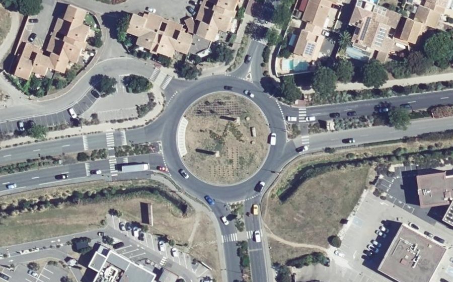 Vue aérienne du Giratoire des Colonnes
