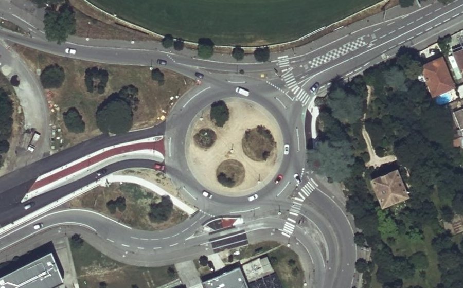 Vue aérienne du Rond-Point Léon Schwartzenberg
