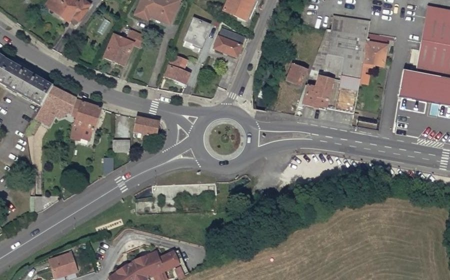 Vue aérienne du Rond-Point des Anciens Combattants d'Indochine et d'Afrique du Nord