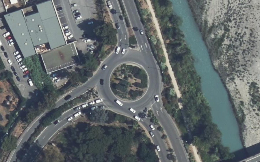 Vue aérienne du Rond-Point Georges Pompidou