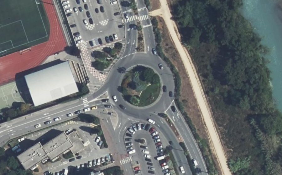 Vue aérienne du Rond-Point Pierre de Coubertin