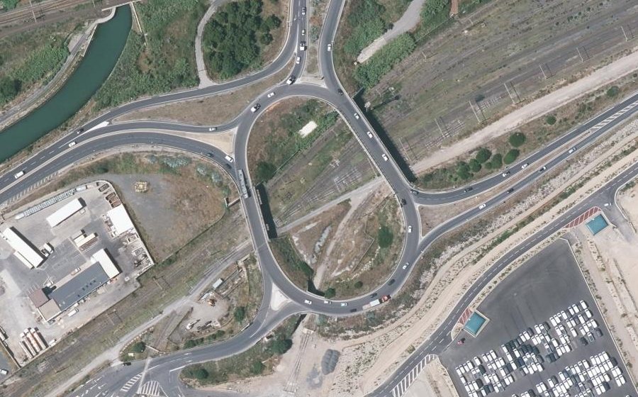 Vue aérienne du Rond-Point de la Peyrade