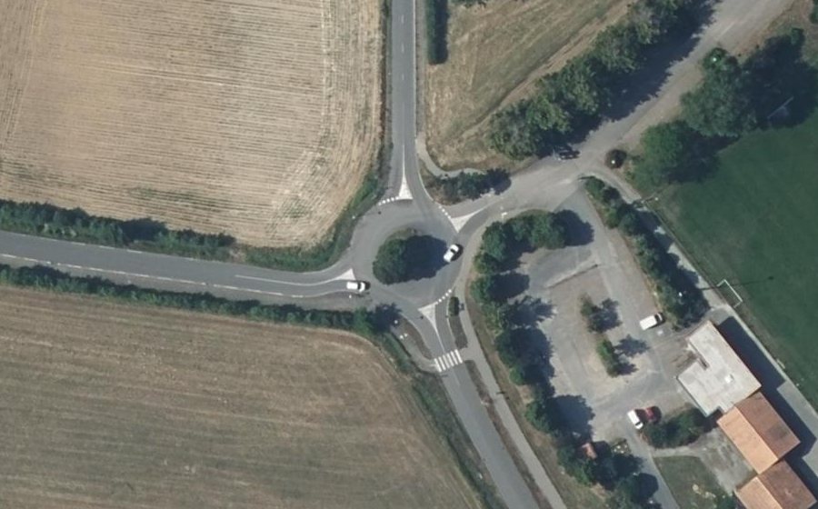 Vue aérienne du Rond-Point du Stade