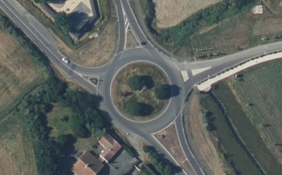 Vue aérienne du Rond-Point de Saint-Benoît