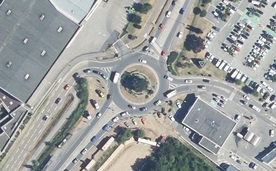 Vue aérienne du Rond-Point Treiso
