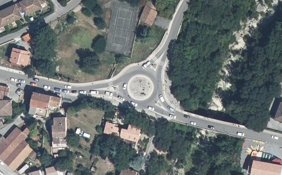 Vue aérienne du Rond-point de la Résistance