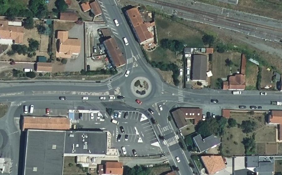 Vue aérienne du Rond-Point Ville de Richelieu