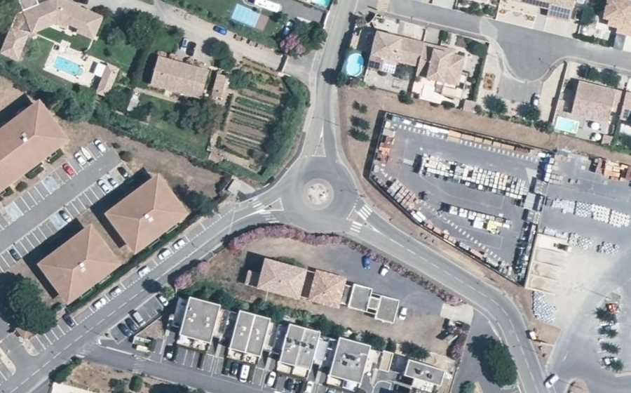 Vue aérienne du Rond-Point Rosa Parks