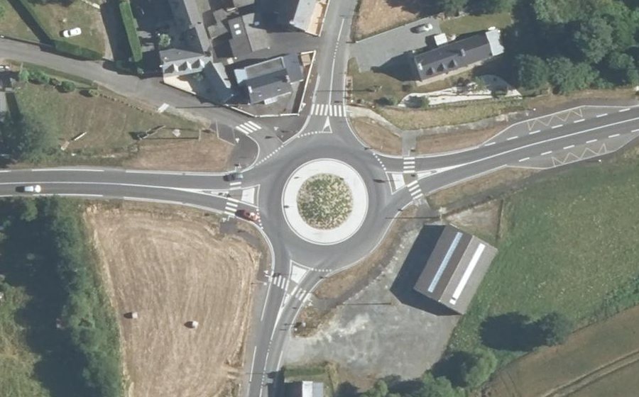 Vue aérienne du Rond-Point de la Croix Tual