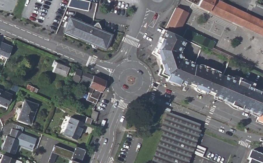 Vue aérienne du Place de Heuswiller