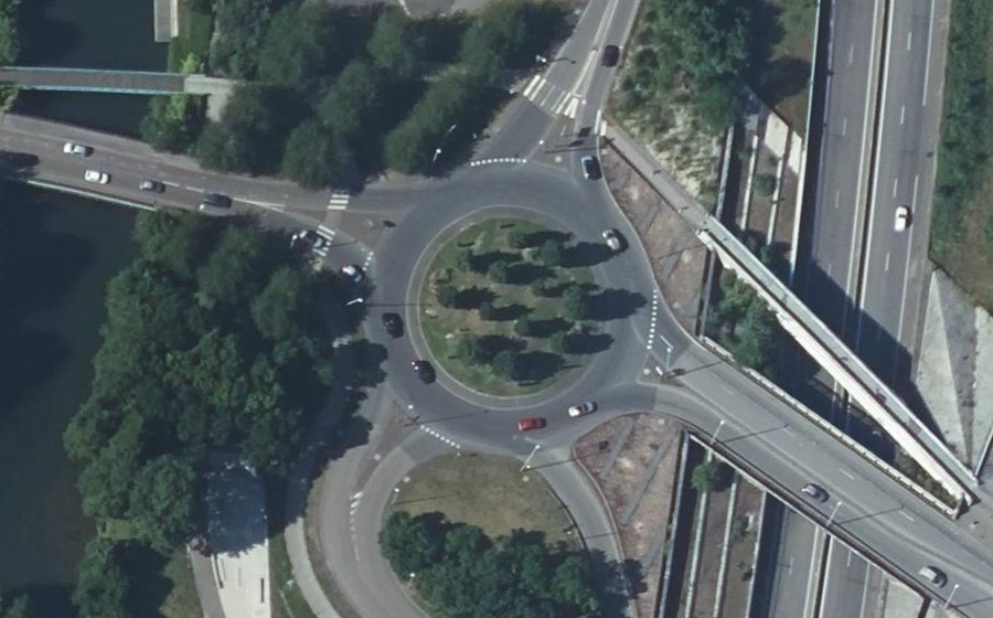 Vue aérienne du Rond-Point de Folleville