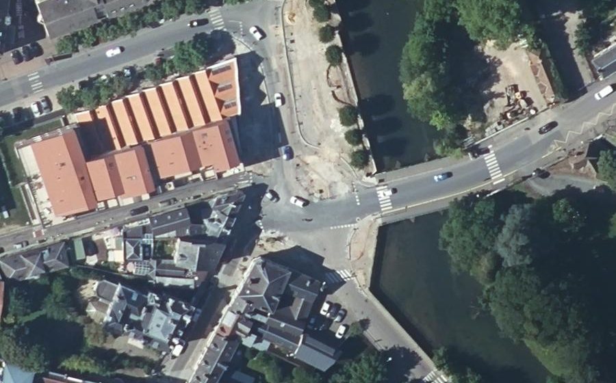 Vue aérienne du Place de la Porte de l'Eau
