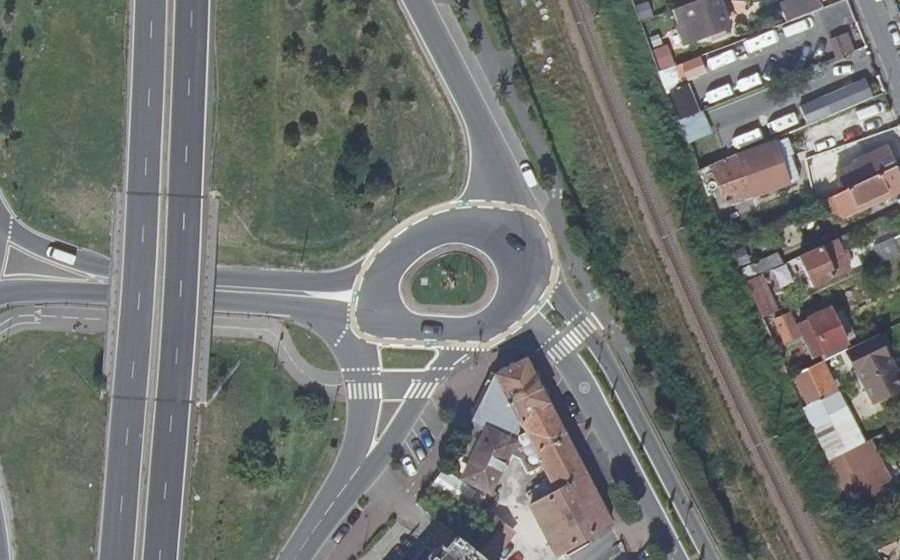 Vue aérienne du Rond-point du Réveil Matin