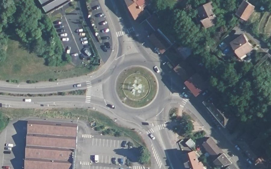Vue aérienne du Rond-Point Albert Camus